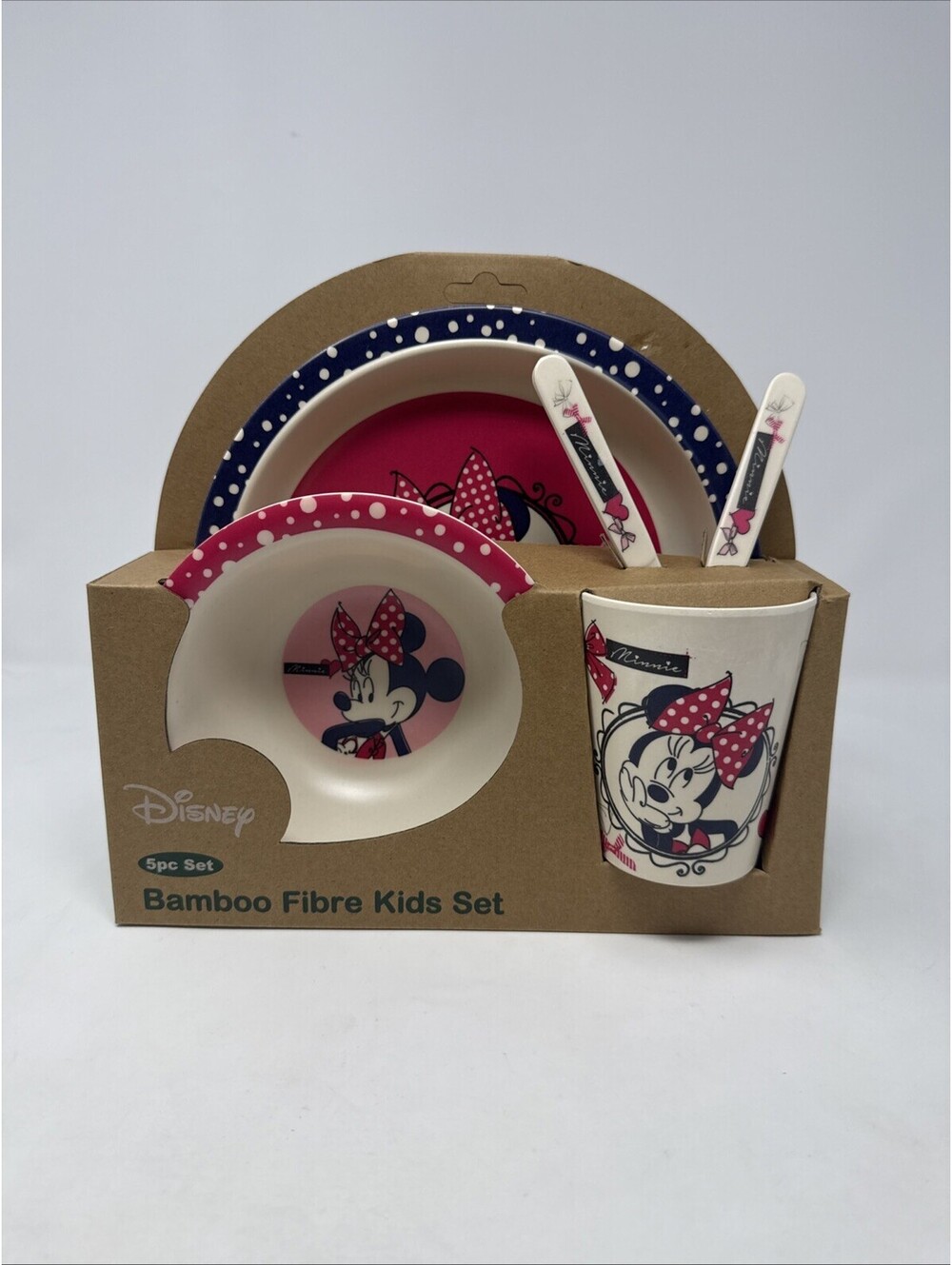 Disney MINNIE MOUSE Bamboo Fiber Kids Set 5pc Set R Squared Zrike Brands NEW